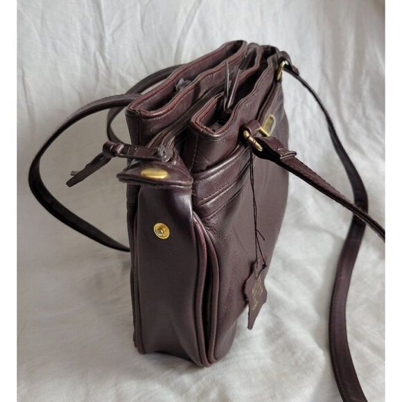 Del Mano Genuine Leather Handbag brown hobo carry strap purse Vintage EUC - Picture 6 of 10